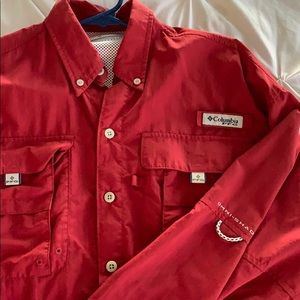 Columbia Small PFG Maroon Fishing Shirt